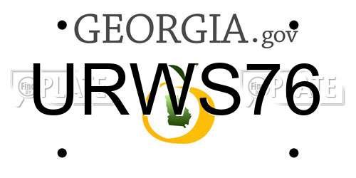 URWS76 Georgia License Plate