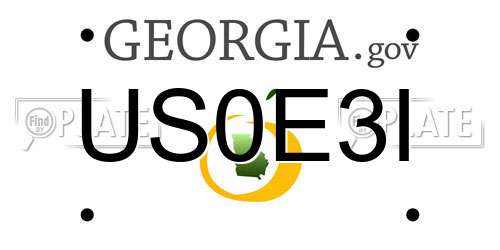 US0E3I Georgia License Plate