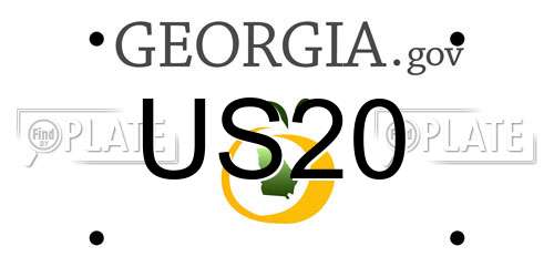 US20 Georgia License Plate