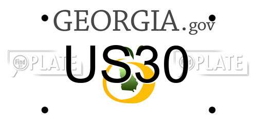 US30 Georgia License Plate