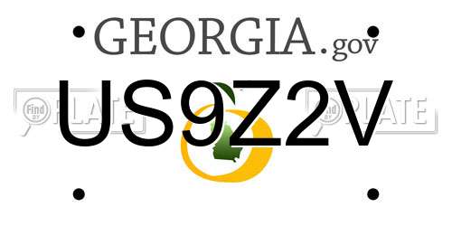 US9Z2V Georgia License Plate