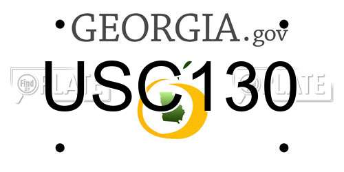 USC130 Georgia License Plate