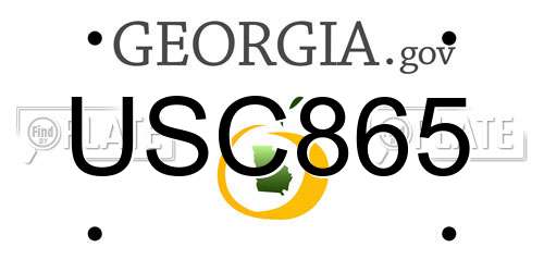 USC865 Georgia License Plate