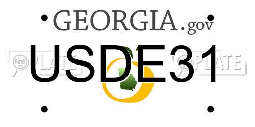 USDE31 Georgia License Plate