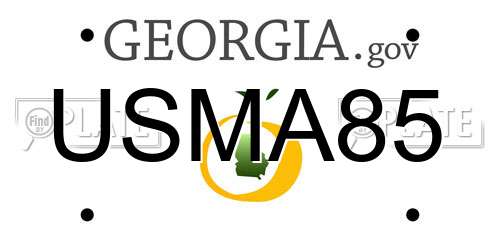 USMA85 Georgia License Plate