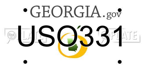 USO331 Georgia License Plate