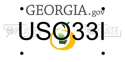 USO33I Georgia License Plate