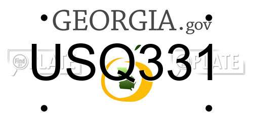USQ331 Georgia License Plate