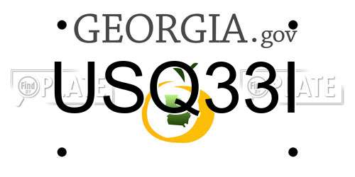 USQ33I Georgia License Plate