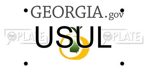 USUL Georgia License Plate