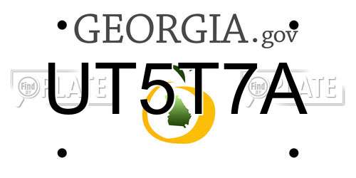 UT5T7A Georgia License Plate