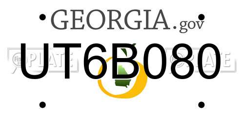 UT6B080 Georgia License Plate