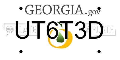 UT6T3D Georgia License Plate