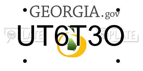 UT6T3O Georgia License Plate