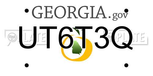 UT6T3Q Georgia License Plate
