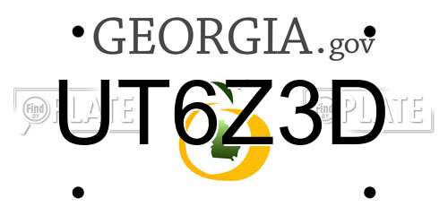 UT6Z3D Georgia License Plate