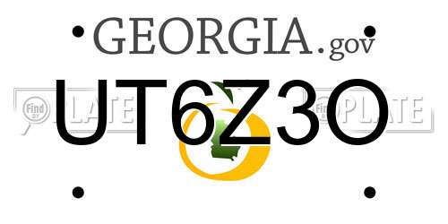 UT6Z3O Georgia License Plate