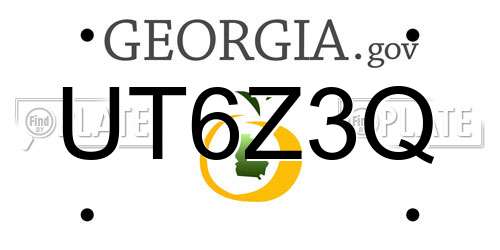 UT6Z3Q Georgia License Plate