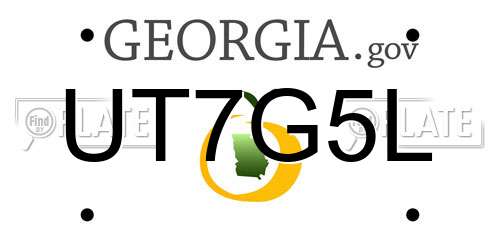 UT7G5L Georgia License Plate