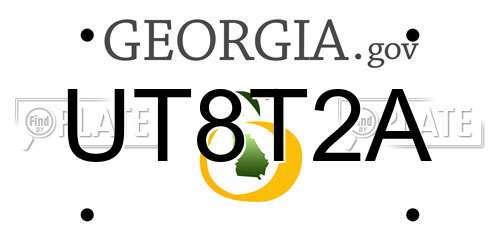 UT8T2A Georgia License Plate