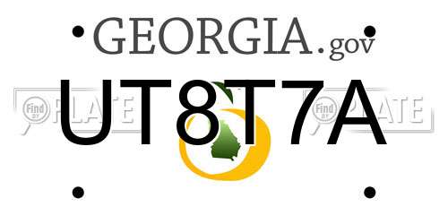 UT8T7A Georgia License Plate