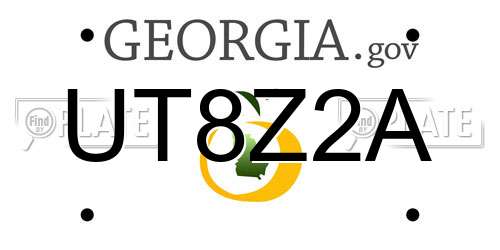 UT8Z2A Georgia License Plate