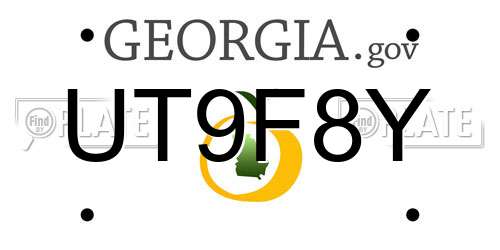 UT9F8Y Georgia License Plate