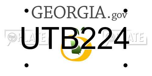 UTB224 Georgia License Plate
