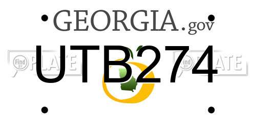 UTB274 Georgia License Plate