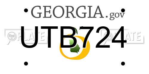 UTB724 Georgia License Plate