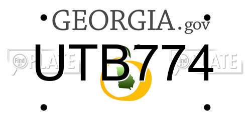 UTB774 Georgia License Plate