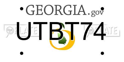 UTBT74 Georgia License Plate