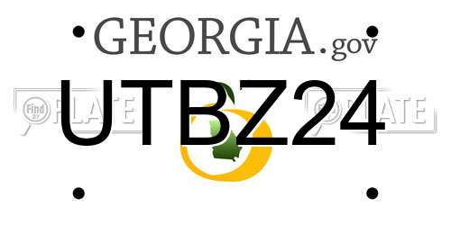 UTBZ24 Georgia License Plate