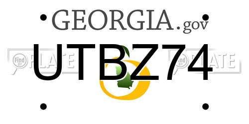 UTBZ74 Georgia License Plate