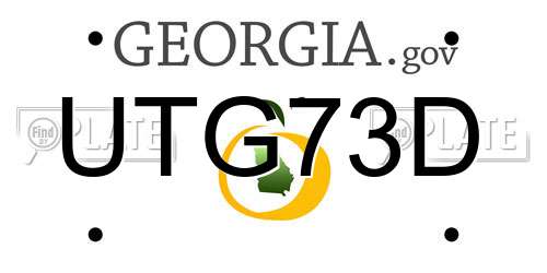 UTG73D Georgia License Plate