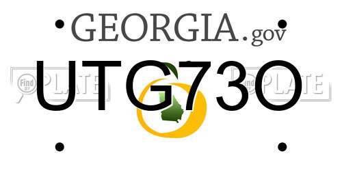 UTG73O Georgia License Plate
