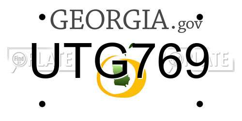 UTG769 Georgia License Plate