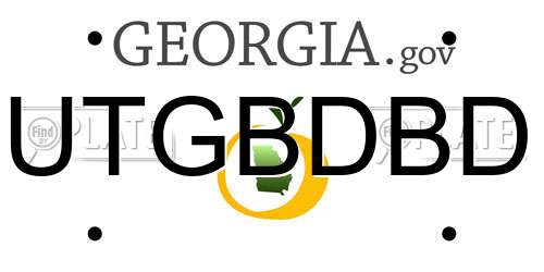 UTGBDBD Georgia License Plate