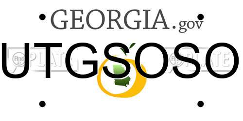 UTGSOSO Georgia License Plate