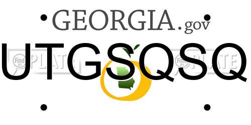 UTGSQSQ Georgia License Plate