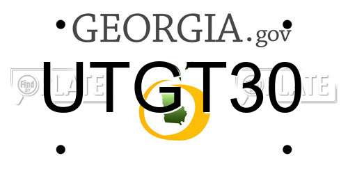 UTGT30 Georgia License Plate