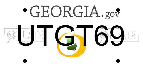 UTGT69 Georgia License Plate