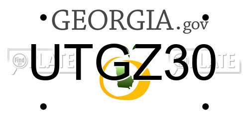 UTGZ30 Georgia License Plate