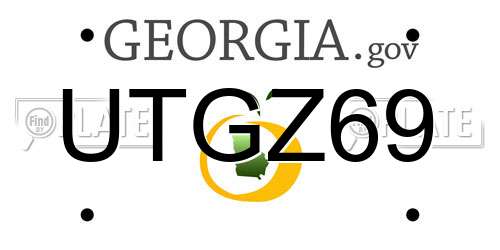UTGZ69 Georgia License Plate