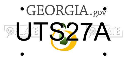 UTS27A Georgia License Plate