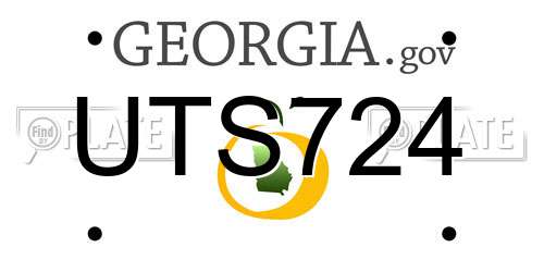 UTS724 Georgia License Plate