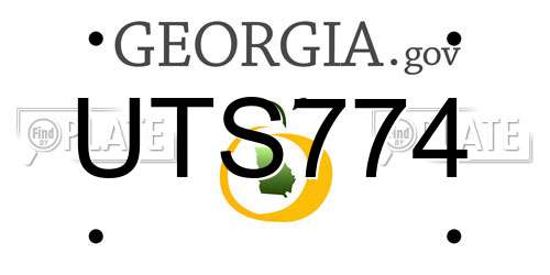 UTS774 Georgia License Plate
