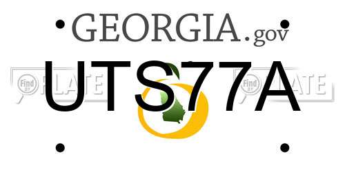 UTS77A Georgia License Plate