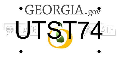 UTST74 Georgia License Plate