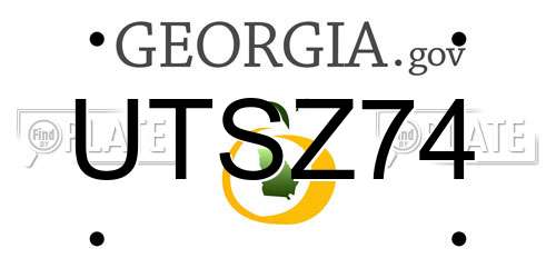 UTSZ74 Georgia License Plate
